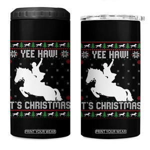 Yee Haw It Is Christmas 4 in 1 Can Cooler Tumbler Funny Ugly Xmas Rodeo Gift For Cowgirl TS12 One Size: 16 oz Black Print Your Wear