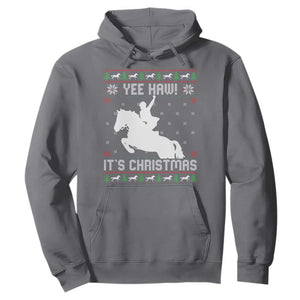 Yee Haw It Is Christmas Hoodie Funny Ugly Xmas Rodeo Gift For Cowgirl TS12 Charcoal Print Your Wear