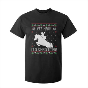Yee Haw It Is Christmas T Shirt For Kid Funny Ugly Xmas Rodeo Gift For Cowgirl TS12 Black Print Your Wear