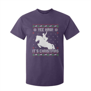Yee Haw It Is Christmas T Shirt For Kid Funny Ugly Xmas Rodeo Gift For Cowgirl TS12 Purple Print Your Wear