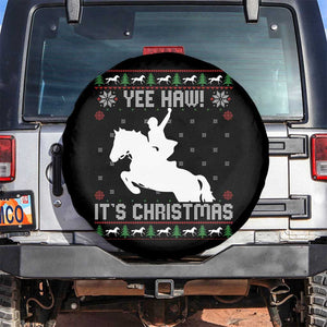 Yee Haw It Is Christmas Spare Tire Cover Funny Ugly Xmas Rodeo Gift For Cowgirl TS12 No hole Black Print Your Wear