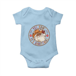 Yee Haw It Is Christmas Baby Onesie Funny Black Santa Cowboy TS12 Light Blue Print Your Wear