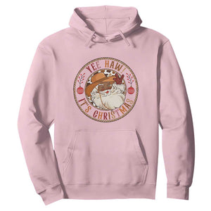 Yee Haw It Is Christmas Hoodie Funny Black Santa Cowboy TS12 Light Pink Print Your Wear