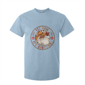 Yee Haw It Is Christmas T Shirt For Kid Funny Black Santa Cowboy TS12 Light Blue Print Your Wear