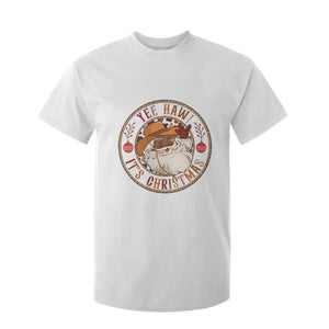 Yee Haw It Is Christmas T Shirt For Kid Funny Black Santa Cowboy TS12 White Print Your Wear