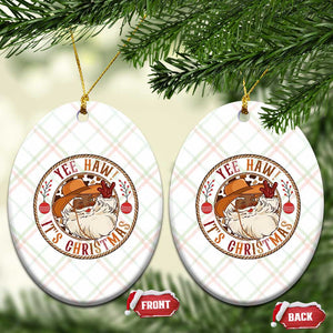 Yee Haw It Is Christmas Ceramic Ornament Funny Black Santa Cowboy TS12 Print Your Wear