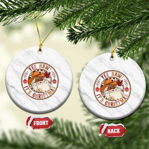 Yee Haw It Is Christmas Ceramic Ornament Funny Black Santa Cowboy TS12 1pc White Marble Print Your Wear