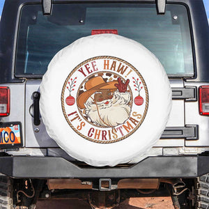 Yee Haw It Is Christmas Spare Tire Cover Funny Black Santa Cowboy TS12 No hole White Print Your Wear