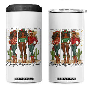 Merry Christmas Y'all 4 in 1 Can Cooler Tumbler Funny Western Holiday Gift For Cowgirl TS12 One Size: 16 oz White Print Your Wear