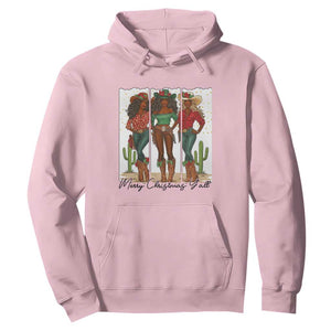 Merry Christmas Y'all Hoodie Funny Western Holiday Gift For Cowgirl TS12 Light Pink Print Your Wear