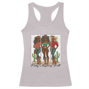 Merry Christmas Y'all Racerback Tank Top Funny Western Holiday Gift For Cowgirl TS12 Ice Gray Print Your Wear