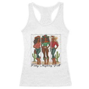 Merry Christmas Y'all Racerback Tank Top Funny Western Holiday Gift For Cowgirl TS12 White Print Your Wear