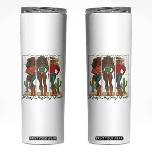 Merry Christmas Y'all Skinny Tumbler Funny Western Holiday Gift For Cowgirl TS12 White Print Your Wear