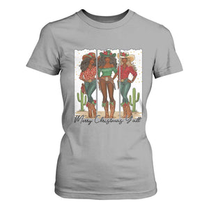 Merry Christmas Y'all T Shirt For Women Funny Western Holiday Gift For Cowgirl TS12 Sport Gray Print Your Wear