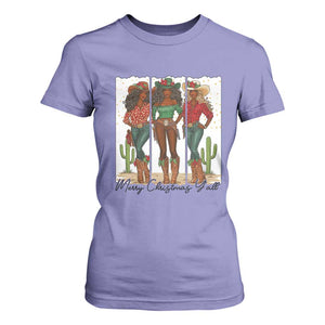 Merry Christmas Y'all T Shirt For Women Funny Western Holiday Gift For Cowgirl TS12 Violet Print Your Wear