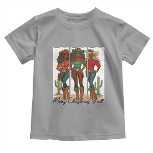 Merry Christmas Y'all Toddler T Shirt Funny Western Holiday Gift For Cowgirl TS12 Sport Gray Print Your Wear