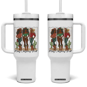 Merry Christmas Y'all Tumbler With Handle Funny Western Holiday Gift For Cowgirl TS12 One Size: 40 oz White Print Your Wear