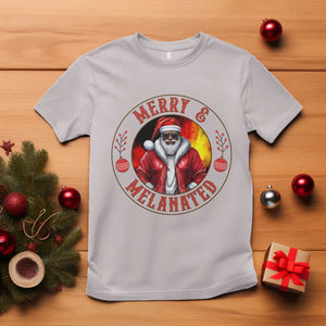 Black Santa Merry And Melanated T Shirt Christmas Holiday Gift TS12 Ice Gray Print Your Wear