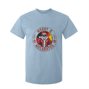 Black Santa Merry And Melanated T Shirt For Kid Christmas Holiday Gift TS12 Light Blue Print Your Wear