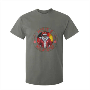Black Santa Merry And Melanated T Shirt For Kid Christmas Holiday Gift TS12 Military Green Print Your Wear