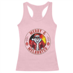 Black Santa Merry And Melanated Racerback Tank Top Christmas Holiday Gift TS12 Light Pink Print Your Wear