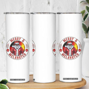 Black Santa Merry And Melanated Skinny Tumbler Christmas Holiday Gift TS12 Print Your Wear
