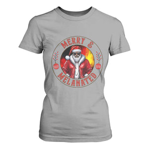 Black Santa Merry And Melanated T Shirt For Women Christmas Holiday Gift TS12 Sport Gray Print Your Wear