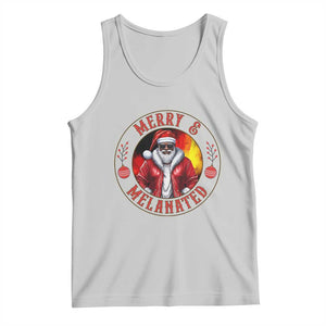 Black Santa Merry And Melanated Tank Top Christmas Holiday Gift TS12 Ash Print Your Wear