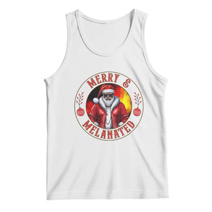 Black Santa Merry And Melanated Tank Top Christmas Holiday Gift TS12 White Print Your Wear