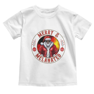 Black Santa Merry And Melanated Toddler T Shirt Christmas Holiday Gift TS12 White Print Your Wear
