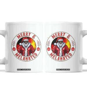 Black Santa Merry And Melanated Coffee Mug Christmas Holiday Gift TS12 White Print Your Wear
