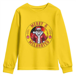 Black Santa Merry And Melanated Youth Sweatshirt Christmas Holiday Gift TS12 Daisy Print Your Wear
