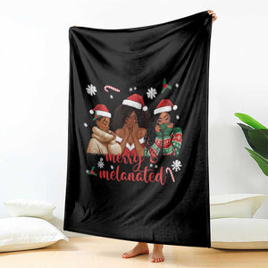 Melanin Christmas Throw Blanket Merry And Melanated Holiday Gift For Girl TS12 Print Your Wear