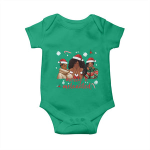 Melanin Christmas Baby Onesie Merry And Melanated Holiday Gift For Girl TS12 Irish Green Print Your Wear