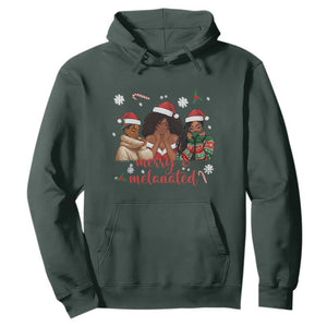 Melanin Christmas Hoodie Merry And Melanated Holiday Gift For Girl TS12 Dark Forest Green Print Your Wear