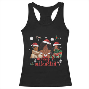 Melanin Christmas Racerback Tank Top Merry And Melanated Holiday Gift For Girl TS12 Black Print Your Wear