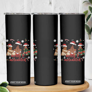 Melanin Christmas Skinny Tumbler Merry And Melanated Holiday Gift For Girl TS12 Print Your Wear