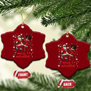 African American Christmas Ceramic Ornament Funny Dancing Black Santa And Mrs Claus Merry And Melanated TS12 Print Your Wear