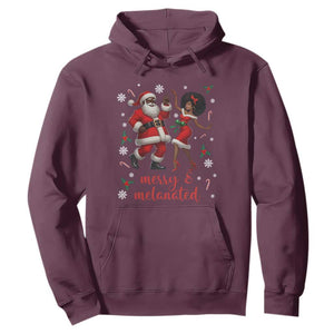 African American Christmas Hoodie Funny Dancing Black Santa And Mrs Claus Merry And Melanated TS12 Maroon Print Your Wear