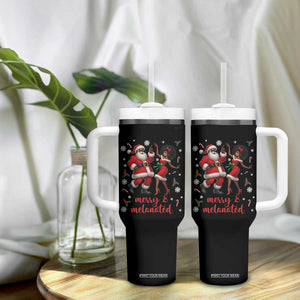 African American Christmas Tumbler With Handle Funny Dancing Black Santa And Mrs Claus Merry And Melanated TS12 Print Your Wear