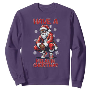 Have A Melanin Christmas Sweatshirt Black Pride Xmas Gift TS12 Purple Print Your Wear