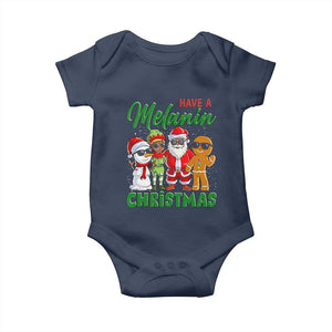 Have A Melanin Christmas Baby Onesie Black Family African American Xmas Gift TS12 Navy Print Your Wear
