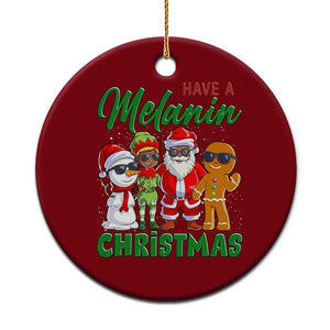 Have A Melanin Christmas Ceramic Ornament Black Family African American Xmas Gift TS12 1pc Red Print Your Wear