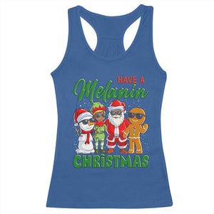 Have A Melanin Christmas Racerback Tank Top Black Family African American Xmas Gift TS12 Royal Blue Print Your Wear