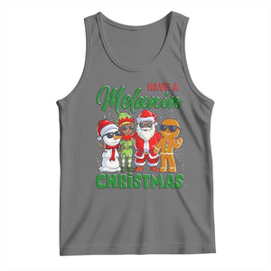 Have A Melanin Christmas Tank Top Black Family African American Xmas Gift TS12 Black Heather Print Your Wear