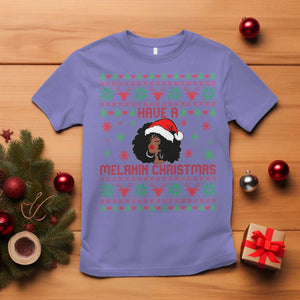 Have A Melanin Christmas T Shirt Cute Black Santa Girl Ugly Xmas TS12 Violet Print Your Wear