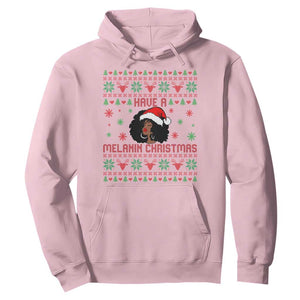 Have A Melanin Christmas Hoodie Cute Black Santa Girl Ugly Xmas TS12 Light Pink Print Your Wear