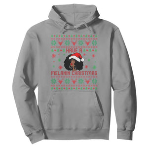 Have A Melanin Christmas Hoodie Cute Black Santa Girl Ugly Xmas TS12 Sport Gray Print Your Wear