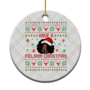 Have A Melanin Christmas Ceramic Ornament Cute Black Santa Girl Ugly Xmas TS12 1pc Christmas Plaid Print Your Wear