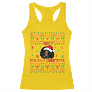 Have A Melanin Christmas Racerback Tank Top Cute Black Santa Girl Ugly Xmas TS12 Daisy Print Your Wear